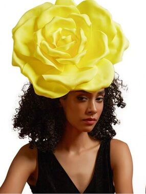 Large Yellow Flower Headpiece for Women - Tea Party